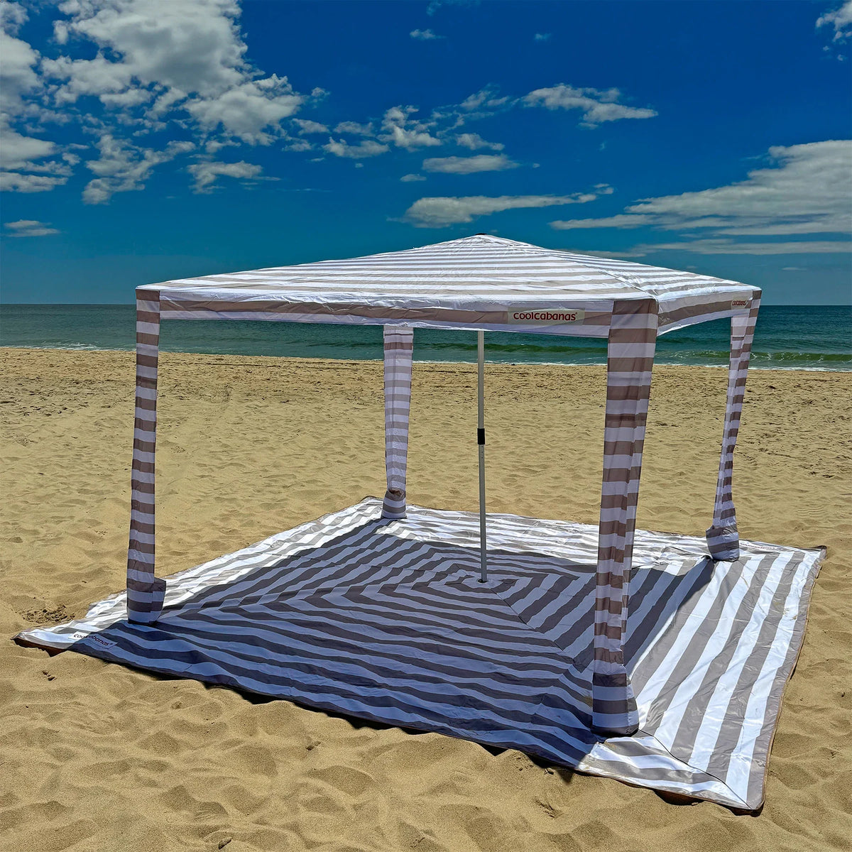 Beach Mat - Beige Stripes
