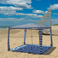 Beach Mat - Navy Stripes
