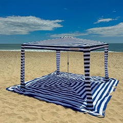 Beach Mat - Navy Stripes
